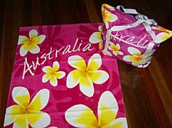 FRANGIPANI AUSTRALIA SPECIAL TOWEL & XL BAG PINK NEW